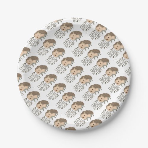 crazy hedgehog lady paper plates