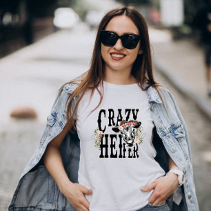 Crazy Heifer - Floral Cow T-Shirt