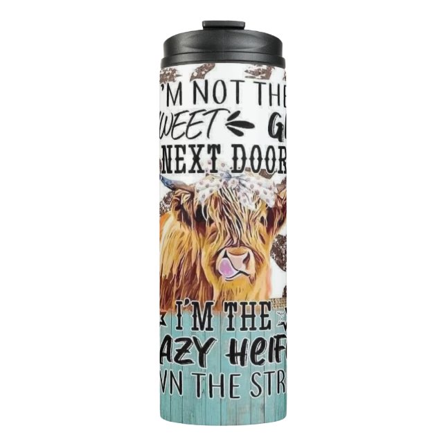Crazy Heifer Thermal Tumbler (Front)
