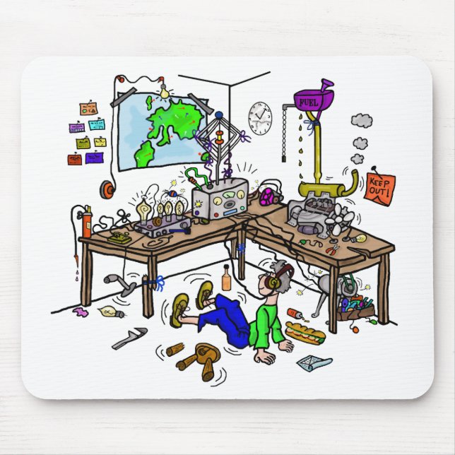 Crazy Home Brew Ham Radio Shack Mouse Pad (Front)