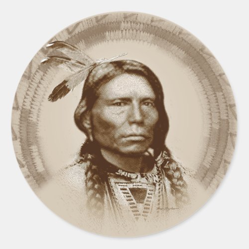 Crazy Horse Classic Round Sticker