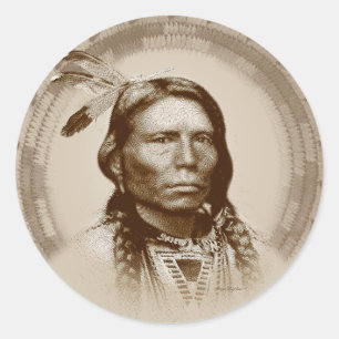 Crazy Horse Classic Round Sticker