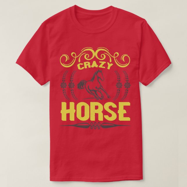 Crazy Horse  Horse Designs  T-Shirt (Design Front)