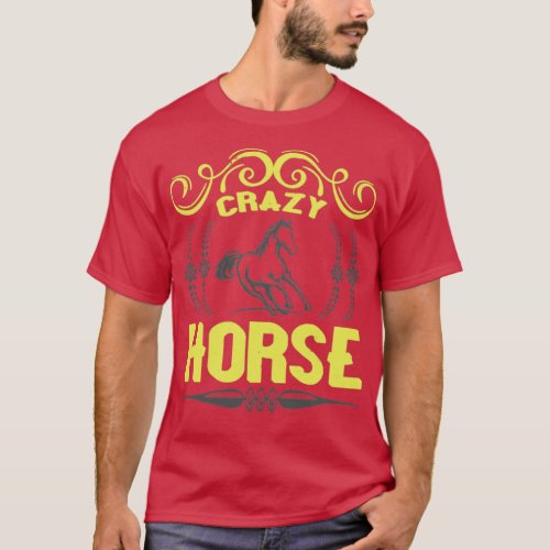 Crazy Horse  Horse Designs  T_Shirt