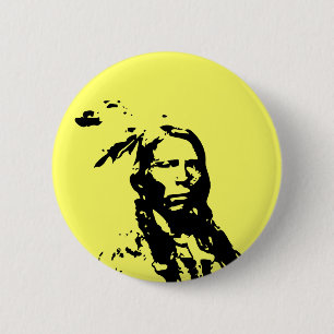 Crazy Horse Native American Button