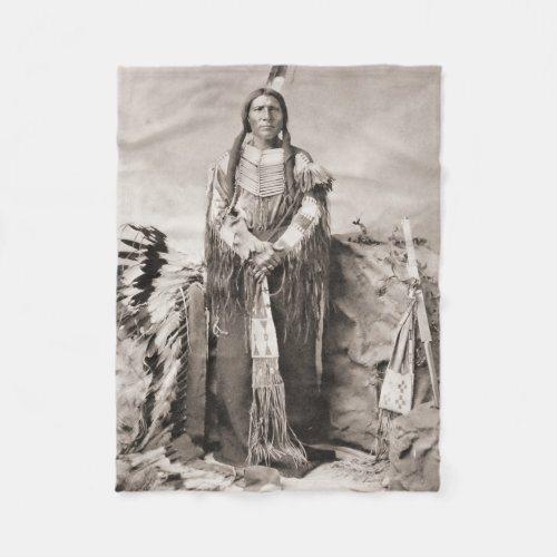 Crazy Horse Portrait Fleece Blanket