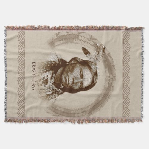 Crazy Horse Throw Blanket