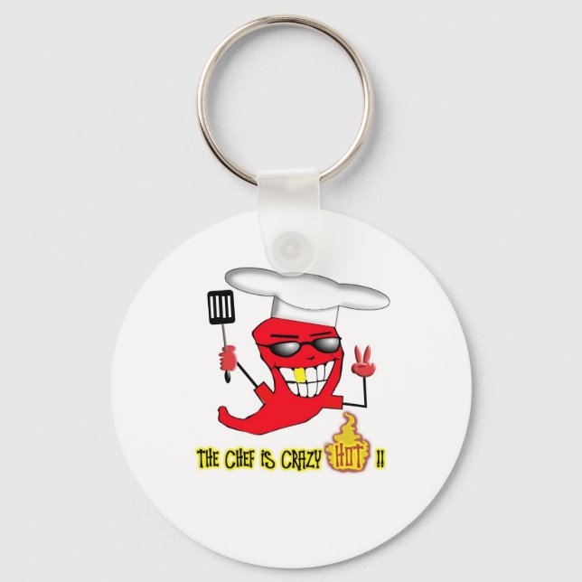 Crazy Hot Chef Keychain (Front)