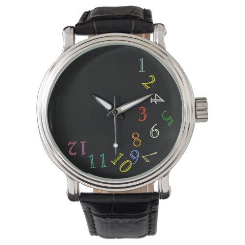 Crazy Hour Color Numbers Watch