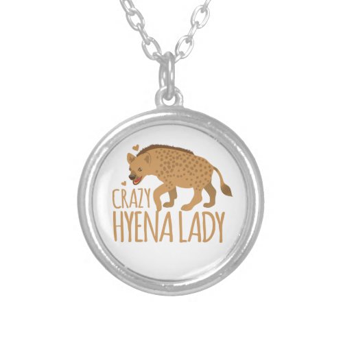 crazy hyena lady silver plated necklace