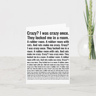 Crazy_ I Was Crazy Once. Funny Trending Meme Card