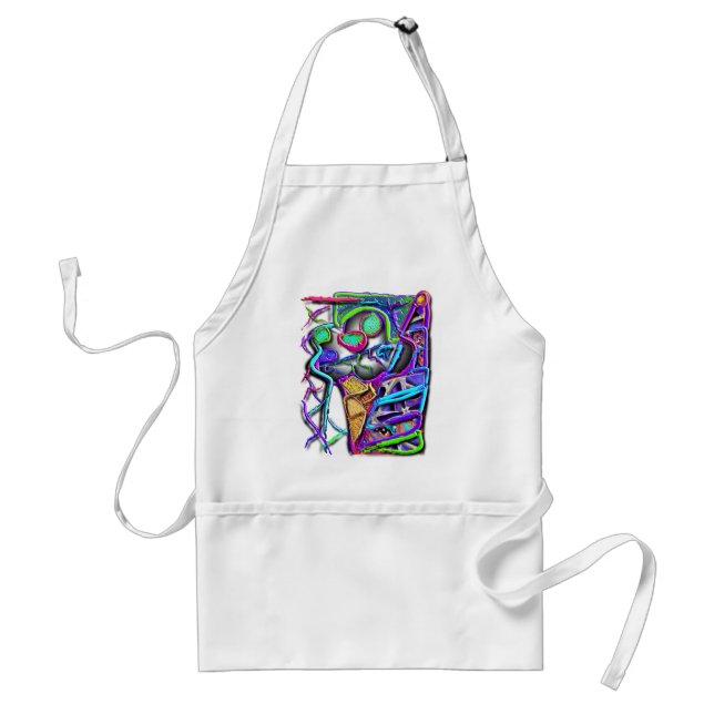 crazy ice cream cone 1 adult apron (Front)