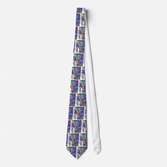 crazy ice cream cone 1 neck tie (Front)