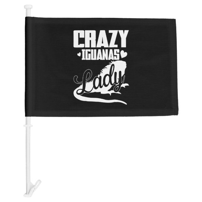 Crazy Iguana Lady Car Flag (Front)