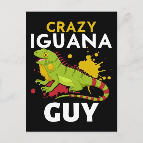 Crazy Iguana Owner Bearded Dragon Reptile lover Postcard