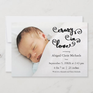 Crazy in Love Blue - Birth Announcement