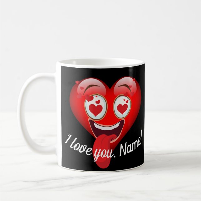 Crazy in Love Emoticon Custom Coffee Mug (Left)