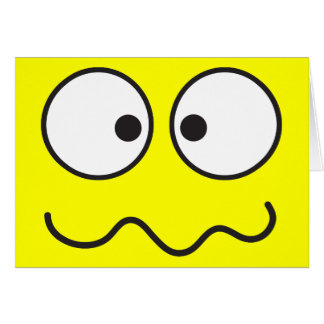 Crazy insane face cross eyed cards