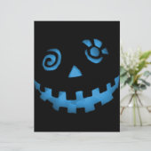 Crazy Jack O Lantern Pumpkin Face Blue (Standing Front)