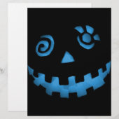 Crazy Jack O Lantern Pumpkin Face Blue (Front/Back)