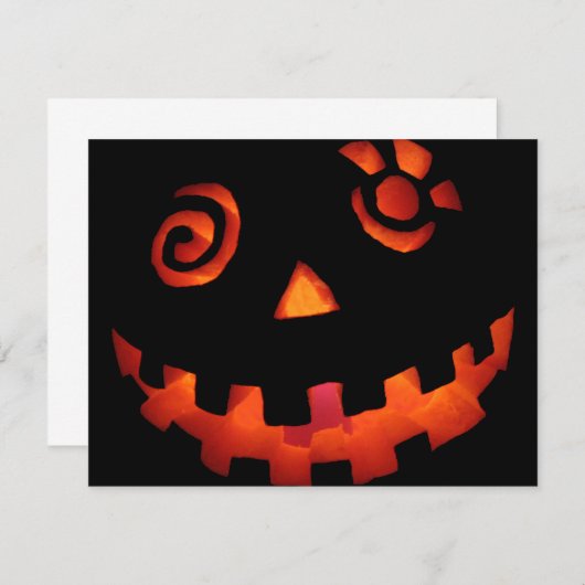 Crazy Jack O Lantern Pumpkin Face Orange (Front/Back)