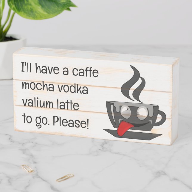 Crazy Java Life Support Wooden Box Sign (In Situ Horizontal)