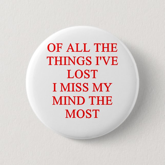 crazy joke pinback button (Front)