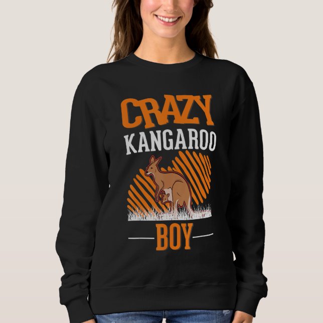 Crazy Kangaroo Boy Australia Kangaroo Sweatshirt (Front)