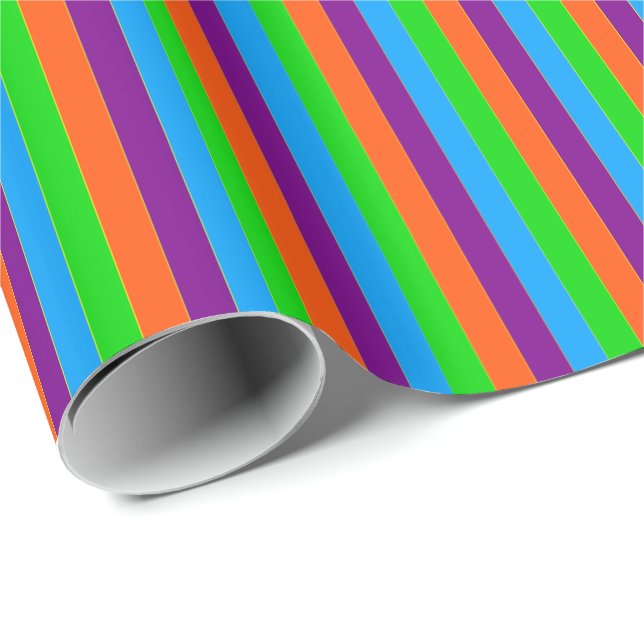 Crazy Kids Colors 06-Striped Gift Wrap (Roll Corner)