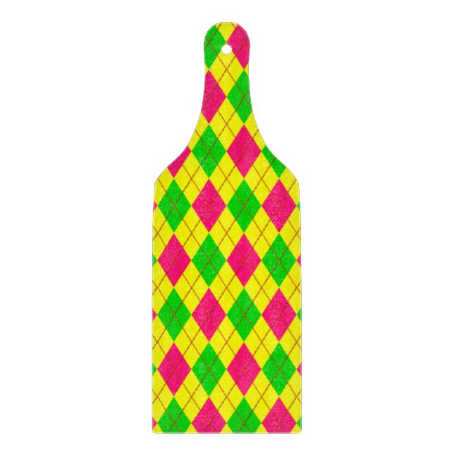 Crazy Kids Colors Argyle 6-CUTTING BOARD PADDLE (Front)