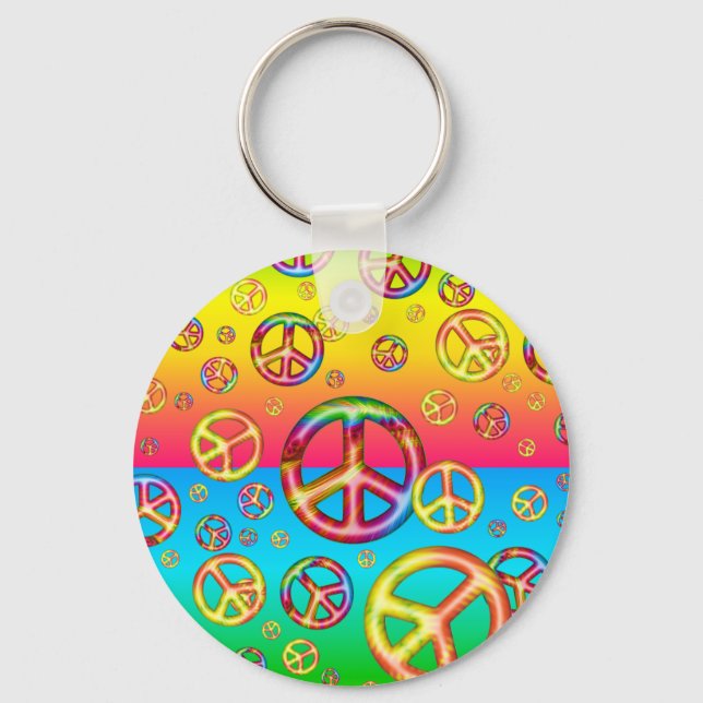 Crazy Kids Colors-PEACE OUT Keychain (Front)