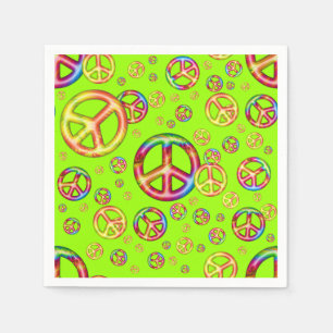 Crazy Kids Colors-PEACE OUT-Neon Paper Napkins