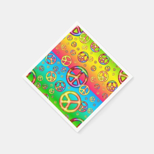 Crazy Kids Colors_PEACE OUT_Paper Napkins