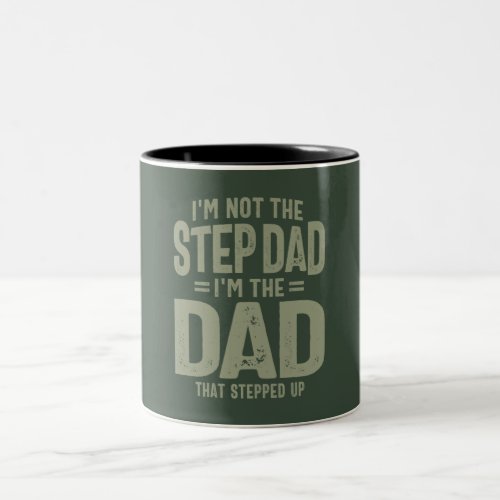 Crazy Kids Step Dad Still the Best Grandpa Two_Tone Coffee Mug