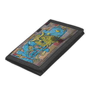 Crazy Kind Of Fantasy Horned Owl Graffiti Tri-fold Wallet