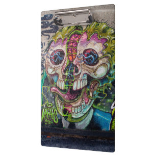 Crazy Kind Of Horror Skull Graffiti Clipboard
