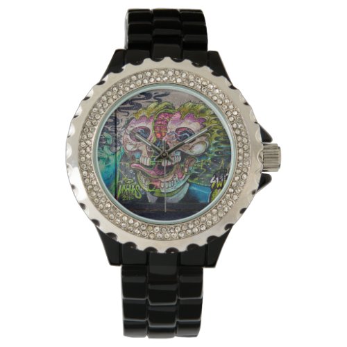 Crazy Kind Of Horror Skull Graffiti Watch