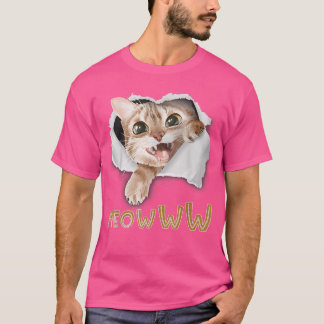 Crazy Kitten Torn Cloth  Angry Cat Lover Cat Owner T-Shirt