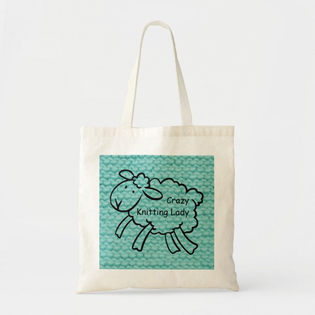 Crazy Knitting Lady Bag (Front)
