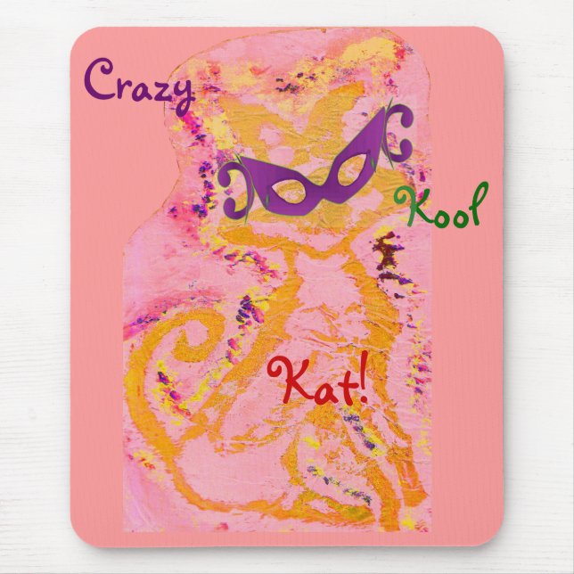 "Crazy, Kool Kat II" Mousepad - Customizable (Front)
