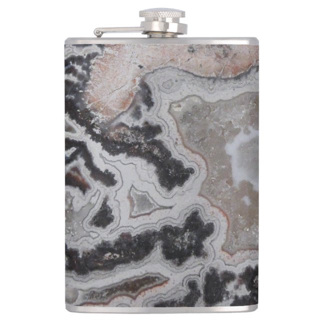 Crazy Lace Agate Gemstone Photo Flask (Front)