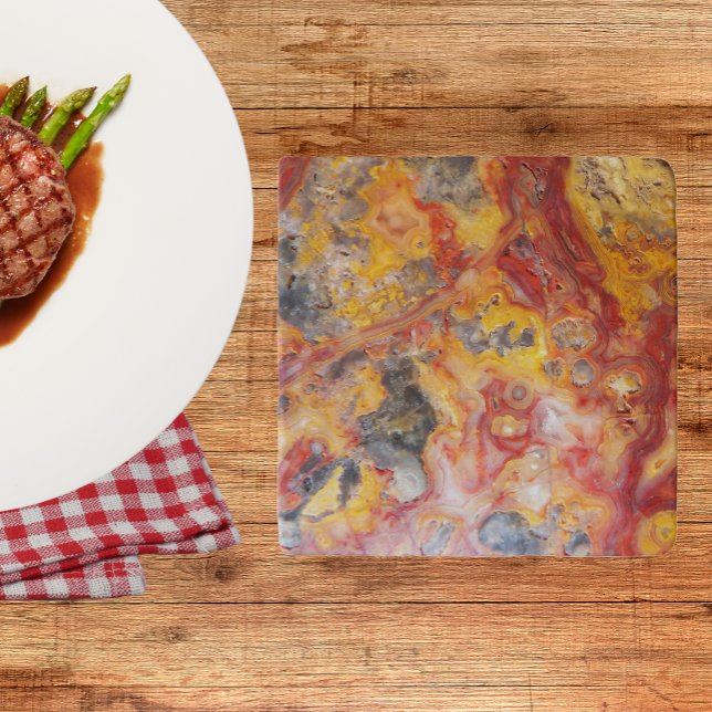 Crazy Lace Agate Pattern Trivet (In Situ)