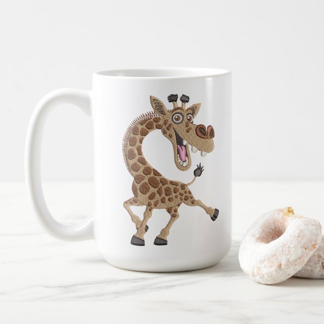 Crazy Laughing  Giraffe Coffee Mug (With Donut)