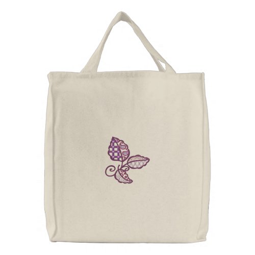 Crazy Leaves Embroidered Tote Bag