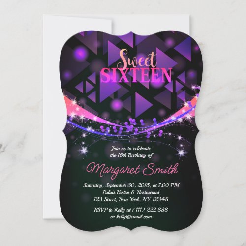 Crazy Lets party Disco Sweet 16 Invitation