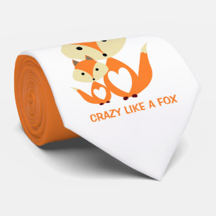 Crazy Like a Fox, Orange Fox Burlap Neck Tie