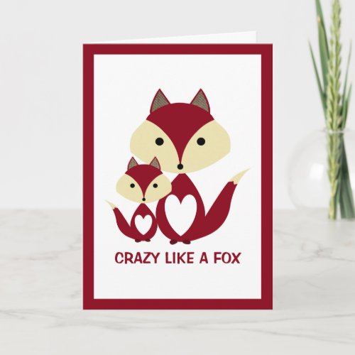 Crazy Like a Fox Red Fox Burlap Card