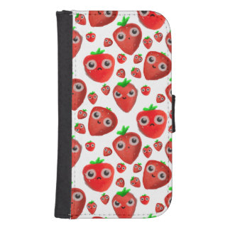 Crazy Lil Strawberries Galaxy S4 Wallet Case