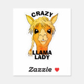 Crazy Llama Lady Rustic Custom Vinyl Cut Sticker (Sheet)
