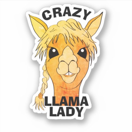 Crazy Llama Lady Rustic Custom Vinyl Cut Sticker